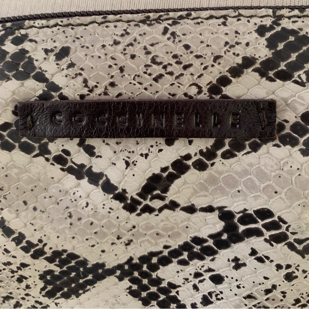 Coccinelle Zippered Soft Clutch With Python Embos… - image 3